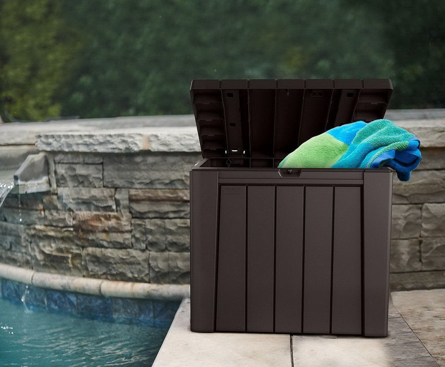 Keter 30 Gallon Resin Outdoor Deck Box Storage Table Weatherproof