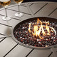 5 pc Outdoor Furniture Set 4 Swivel Glider Chairs Round Fire Pit Table