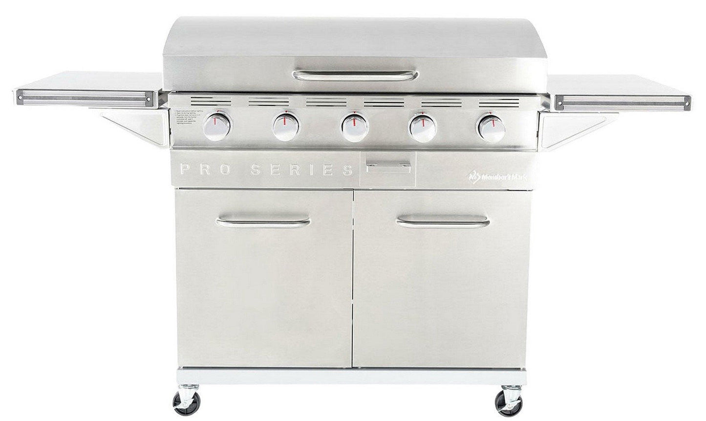 5 Burner Stainless Steel LP Gas Griddle 720 Sq Inches Hot Roll Steel Griddle