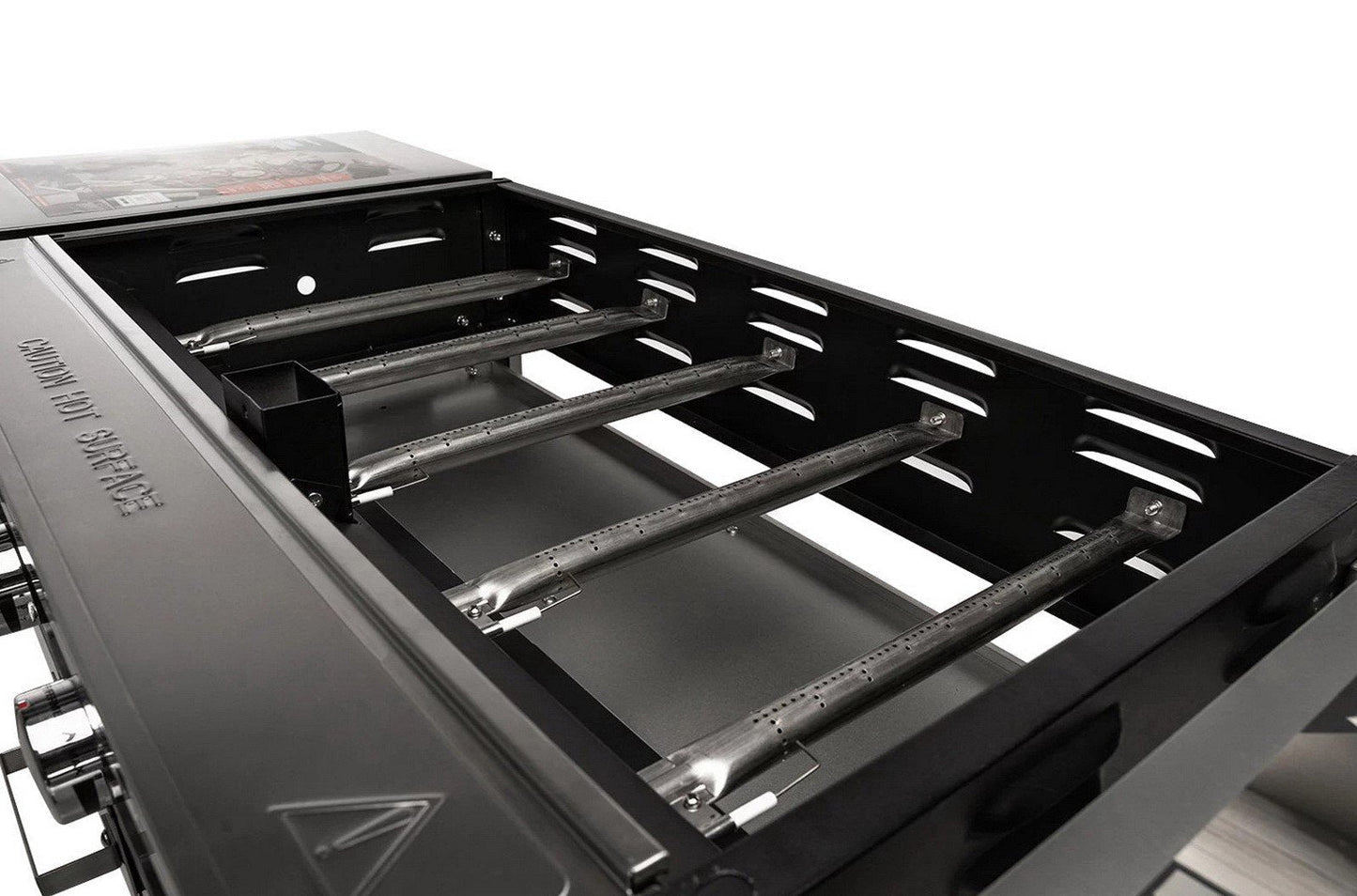 5 Burner Stainless Steel LP Gas Griddle 720 Sq Inches Hot Roll Steel Griddle