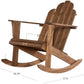 Teak Wood Porch Rocker Outdoor Rocking Chair Adirondack Patio Wooden Brown Big