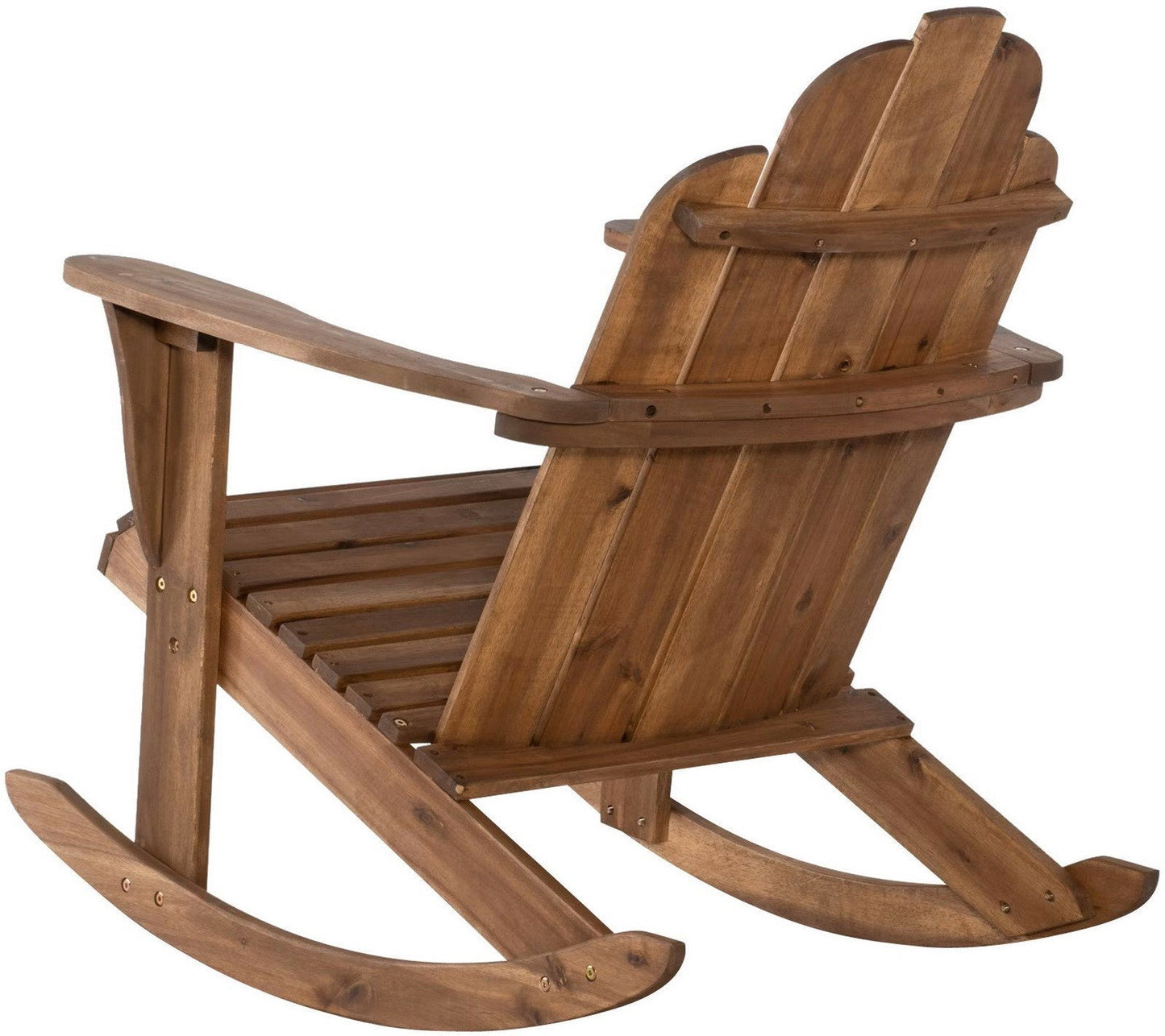 Teak Wood Porch Rocker Outdoor Rocking Chair Adirondack Patio Wooden Brown Big