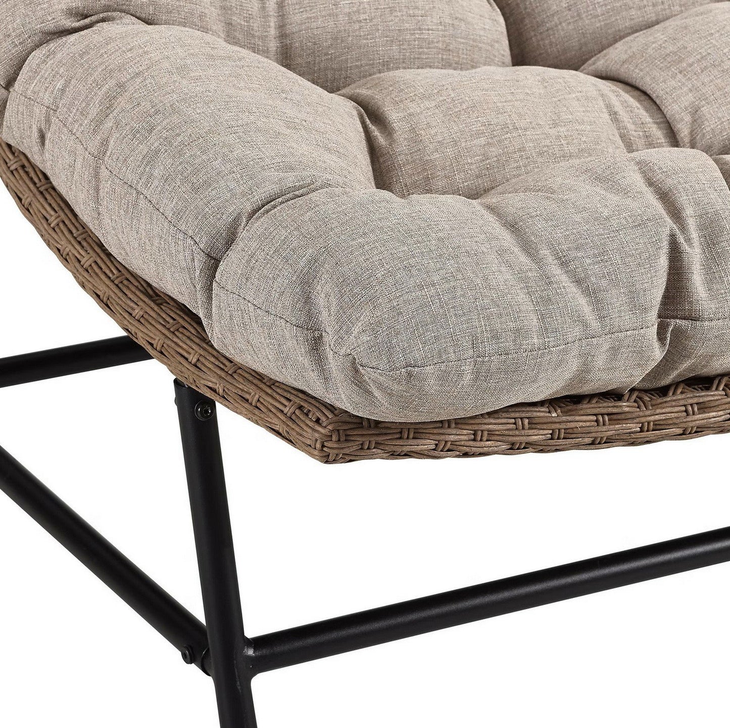 Patio Chairs Set of 2 Wicker Outdoor Rattan with Cushions Aluminum Frame