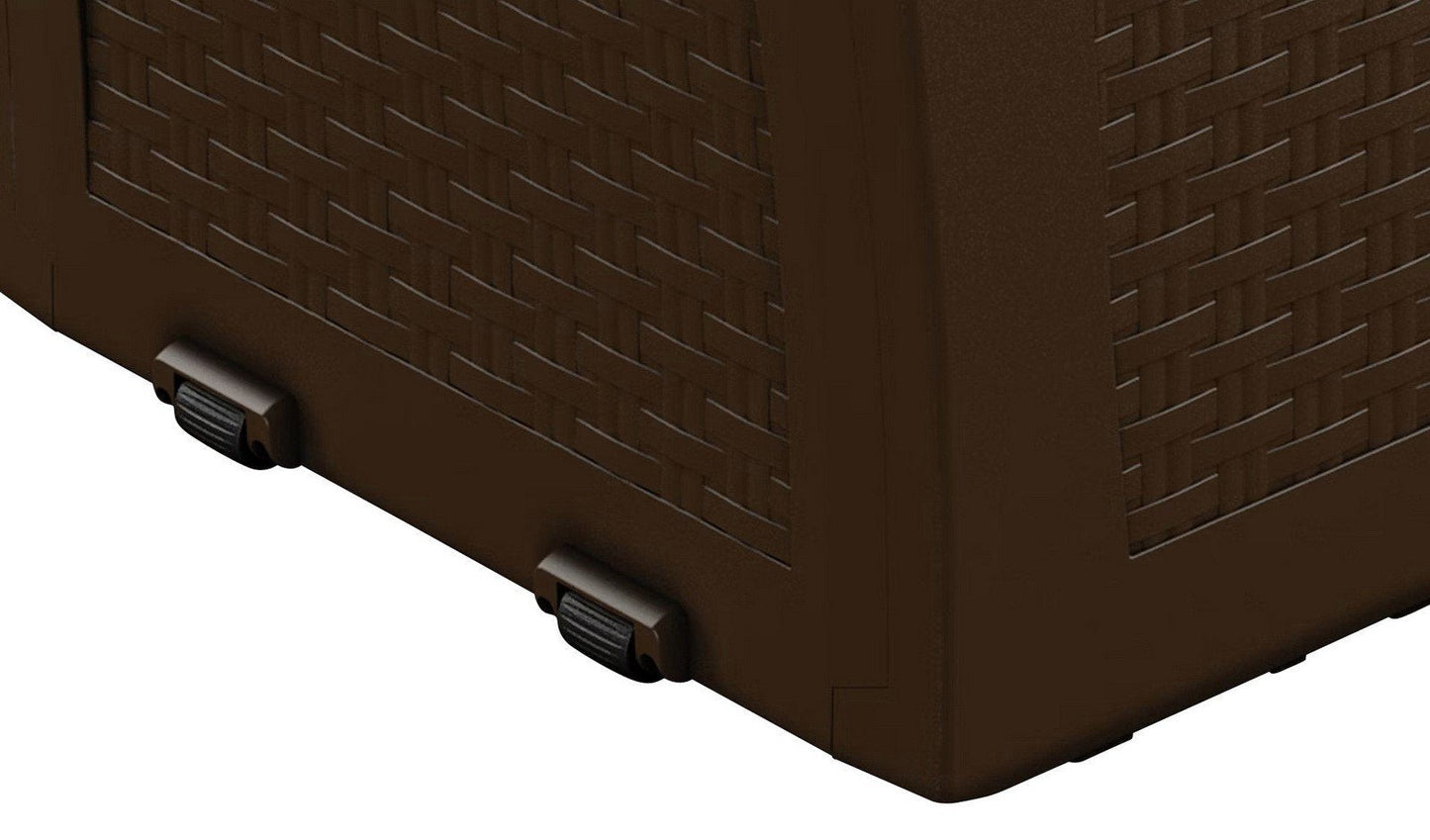 Keter 70 Gallon Outdoor Patio Storage Deck Box Gray Rattan Brown Plastic