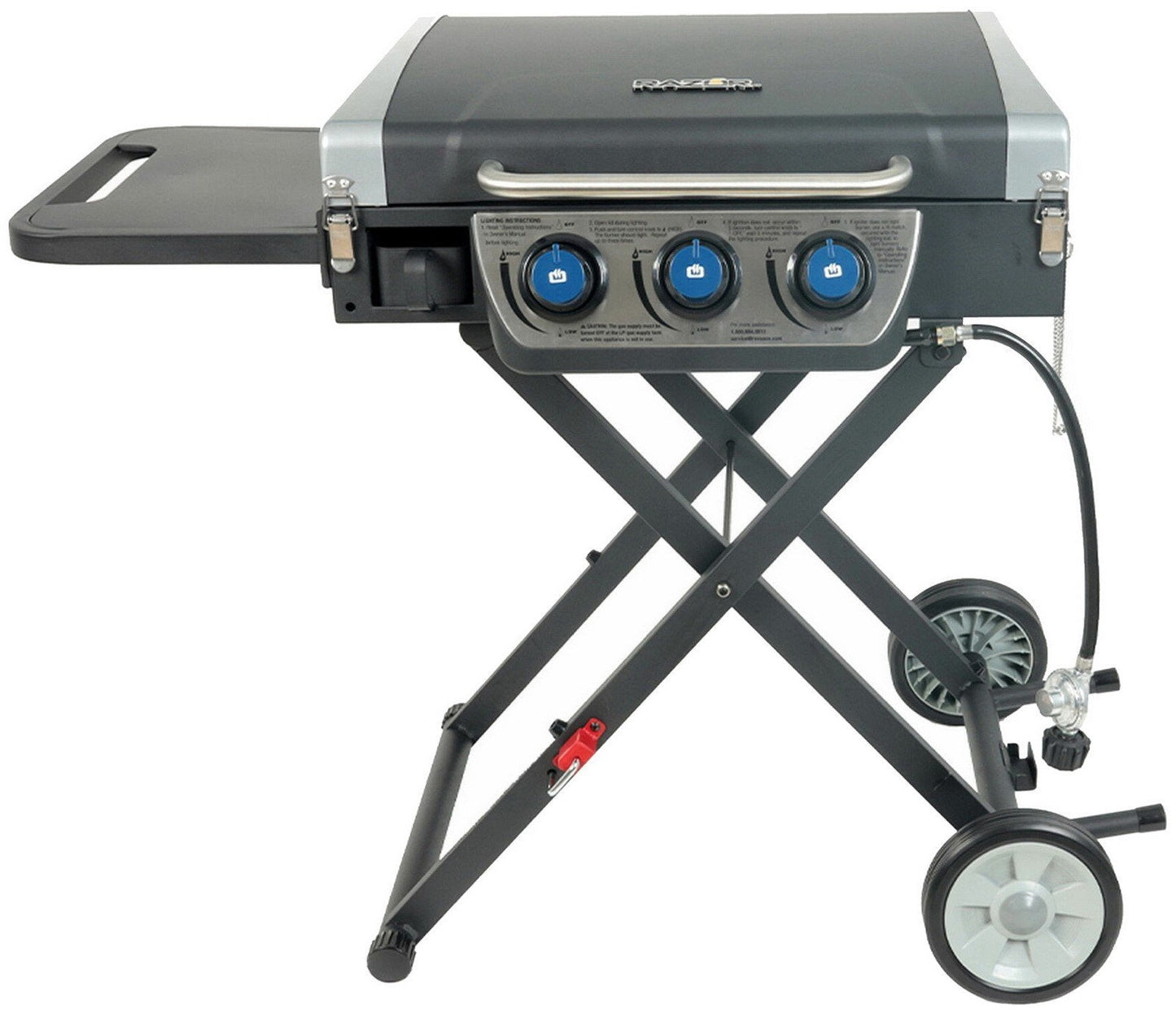 Razor 3 Burner Portable Propane Gas Griddle Large 30,000 BTU Cooks 31 Burgers