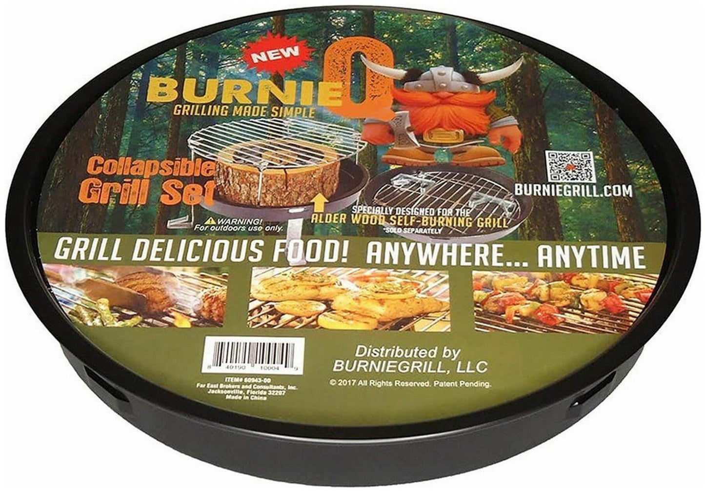 Reusable Burnie-Q Collapsible Camp Grill Set 3 Medium Alder Wood Fuel Stumps
