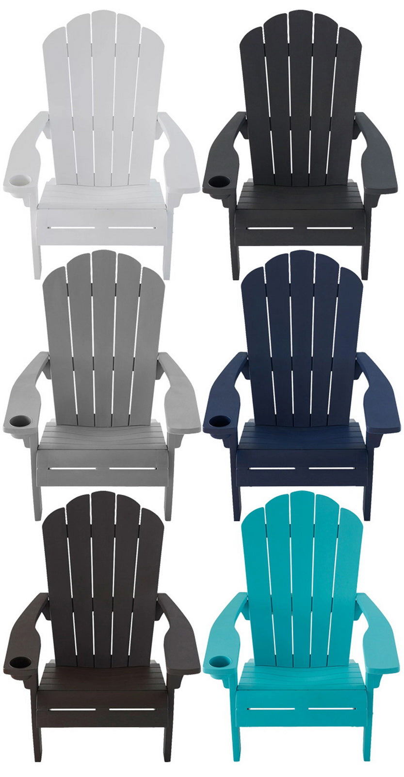 Keter Adirondack Chair Outdoor All Weather Plastic Deck Patio Pool Furniture