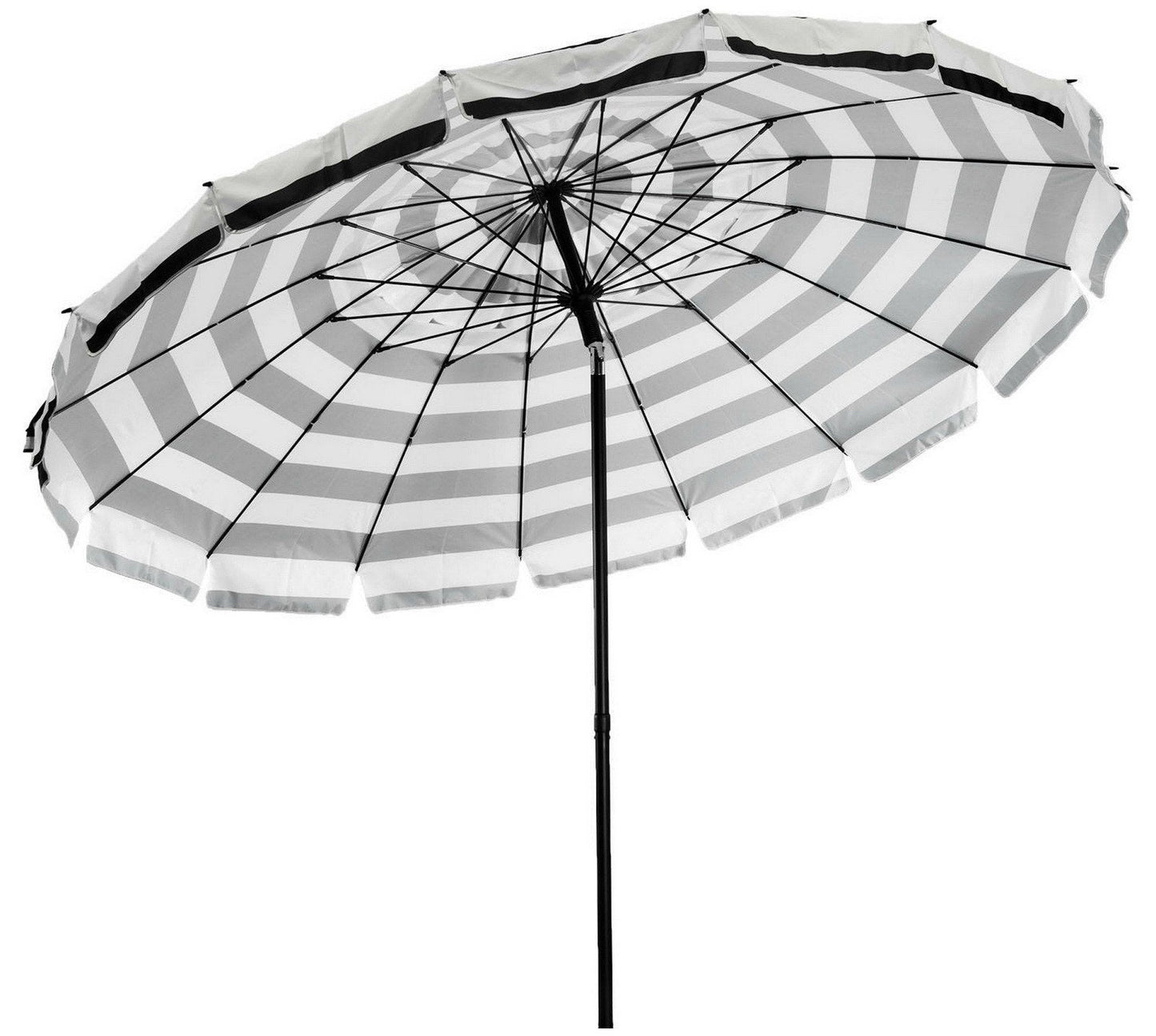 8' Beach Patio Market Tilt Umbrella w/ Auger Tip Carry Bag Blue or Black Stripes