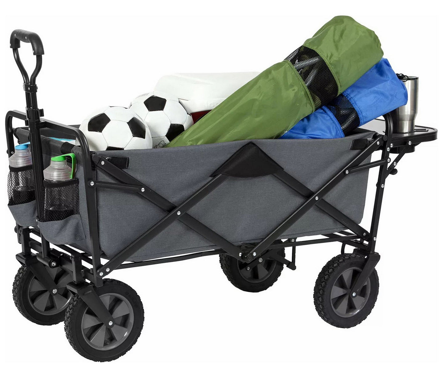 Folding Wagon Sports Utility Beach Cart with Table Mac Supplies Tote