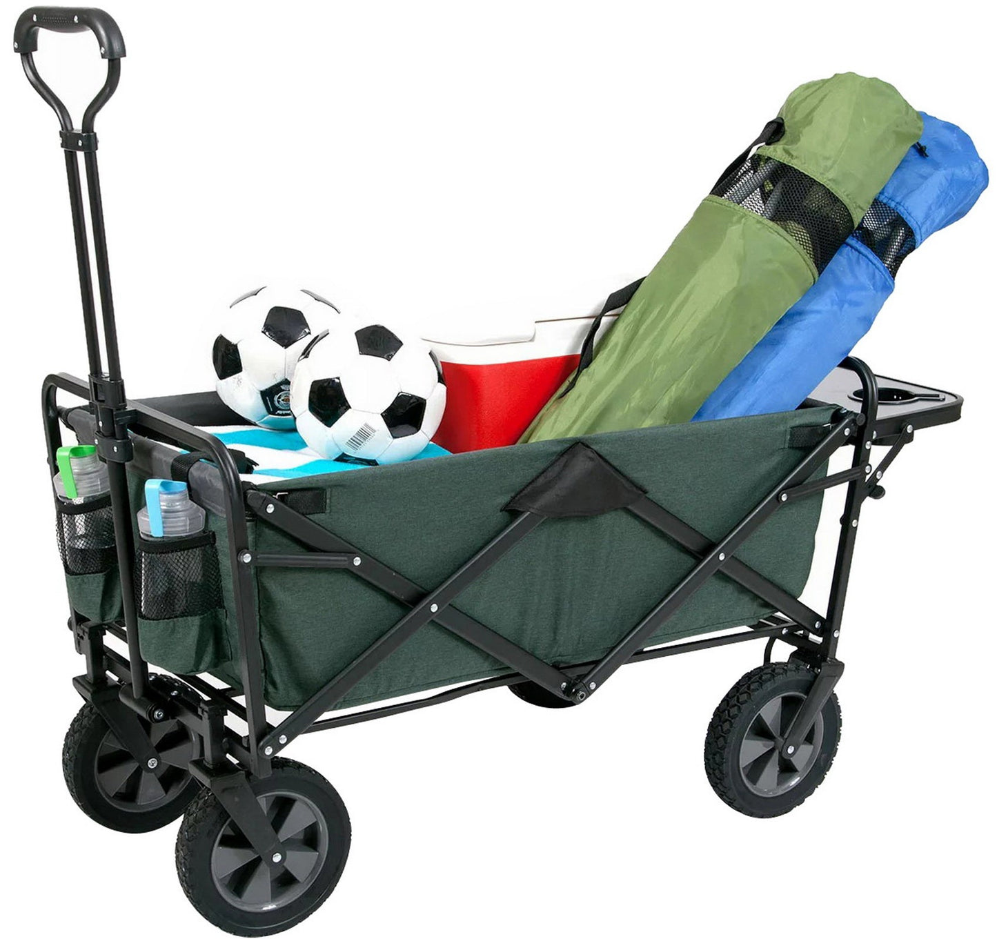 Folding Wagon Sports Utility Beach Cart with Table Mac Supplies Tote