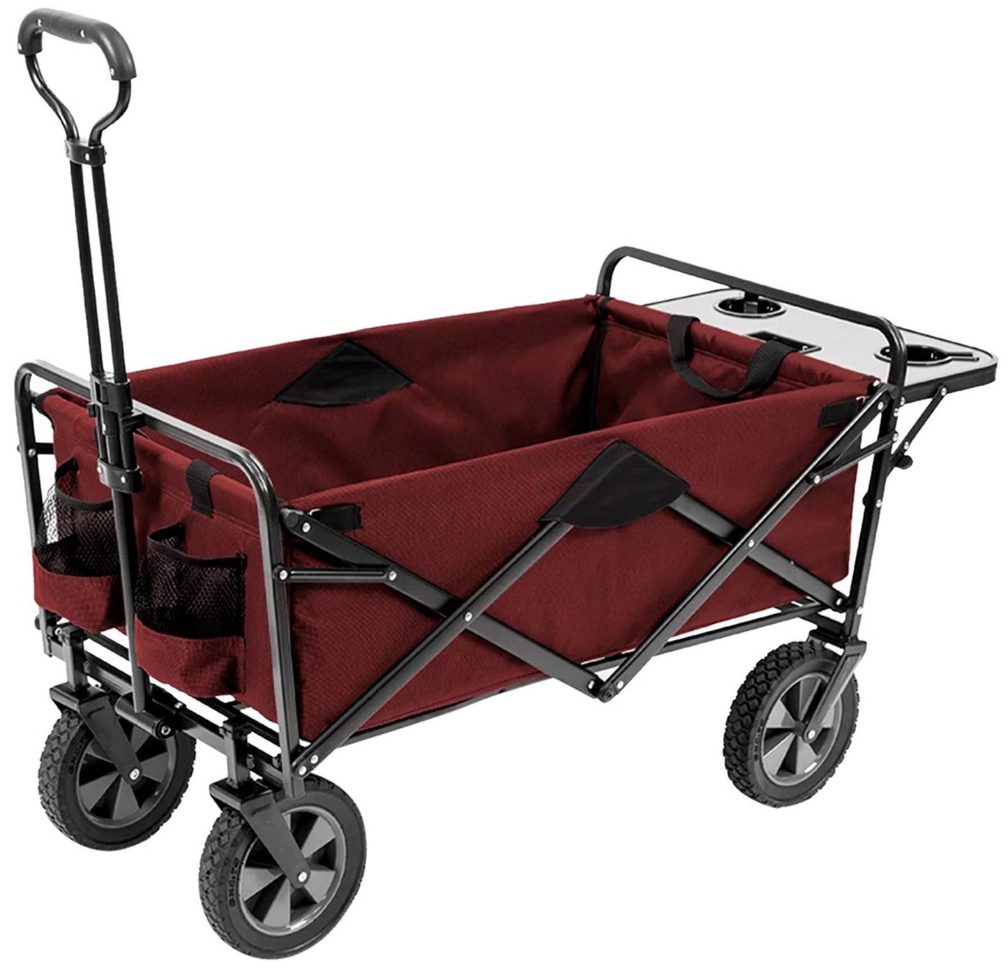 Folding Wagon Sports Utility Beach Cart with Table Mac Supplies Tote
