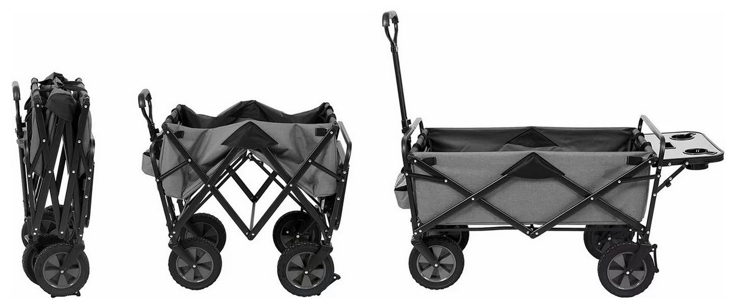 Folding Wagon Sports Utility Beach Cart with Table Mac Supplies Tote