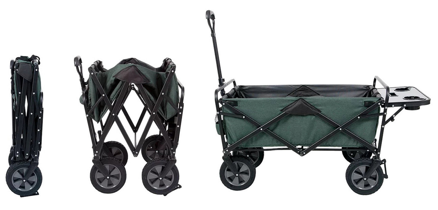 Folding Wagon Sports Utility Beach Cart with Table Mac Supplies Tote
