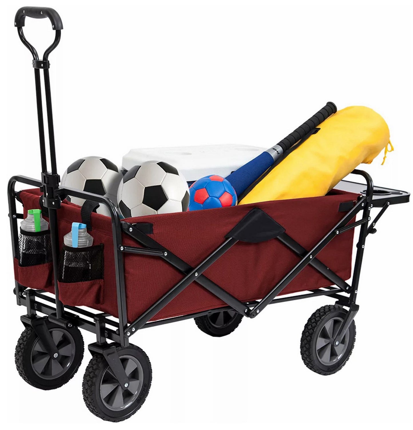 Folding Wagon Sports Utility Beach Cart with Table Mac Supplies Tote