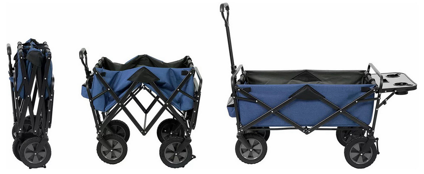 Folding Wagon Sports Utility Beach Cart with Table Mac Supplies Tote
