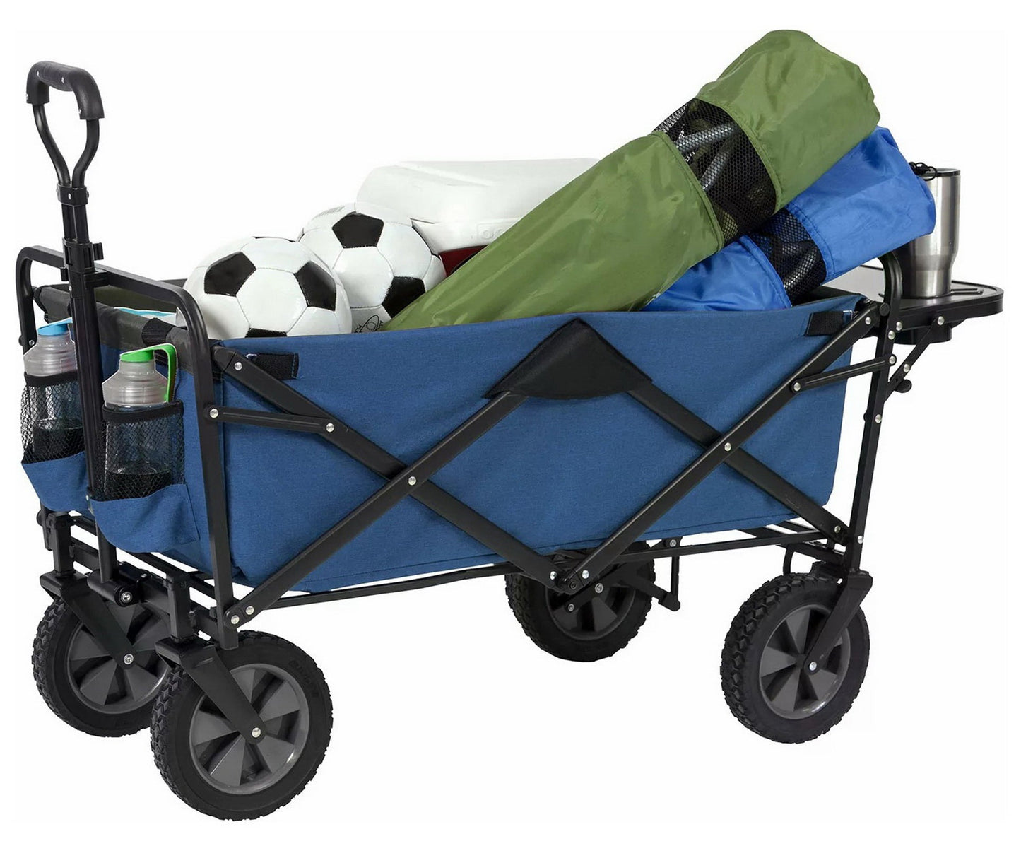 Folding Wagon Sports Utility Beach Cart with Table Mac Supplies Tote