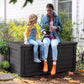 Keter 165 Gallon Outdoor Deck Box Patio Storage 2 Seat Bench Weatherproof Resin