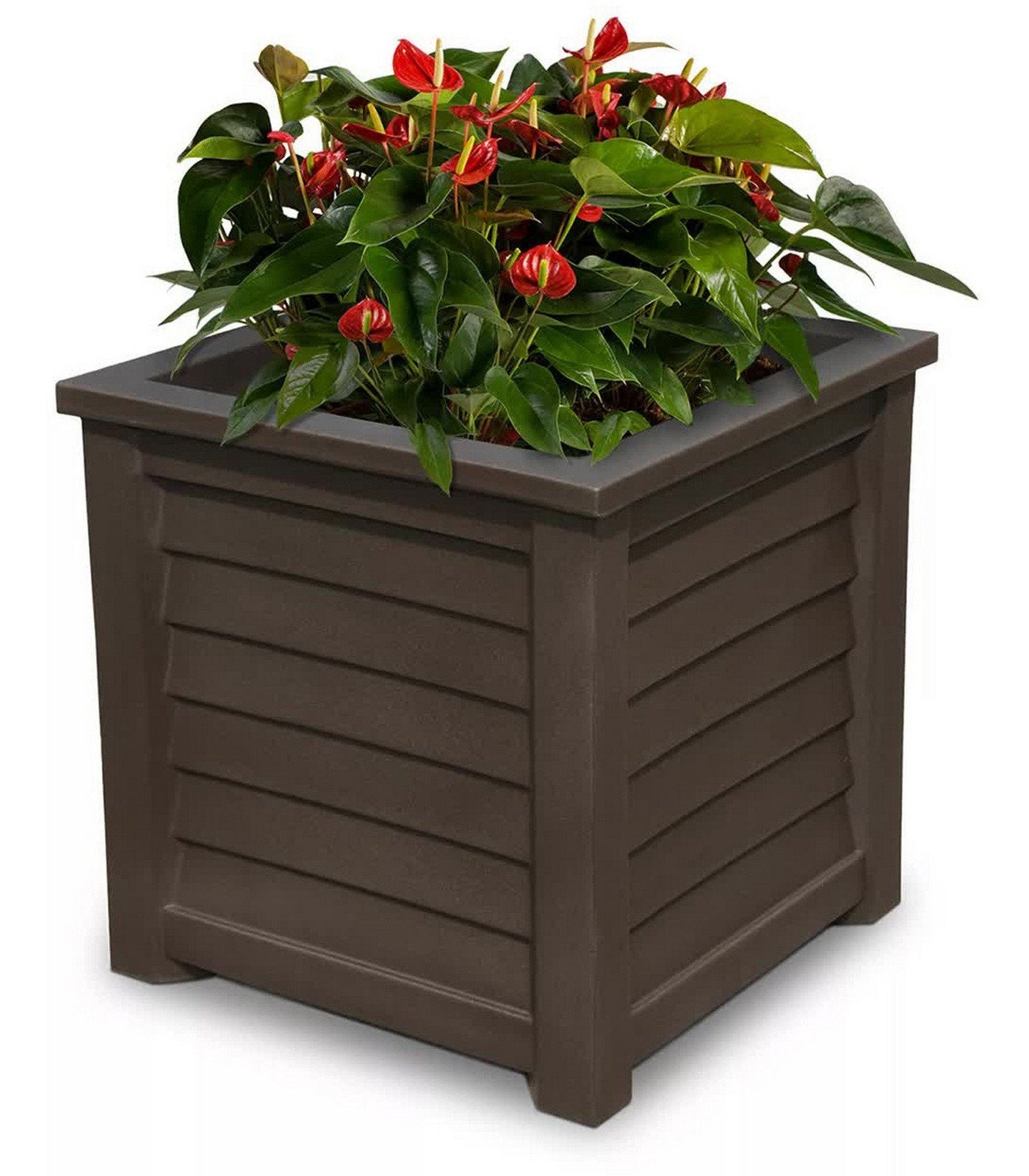 Large Outdoor Double Wall Plastic Planter Water Reservoir Flower Plant Pot 20" x 20"