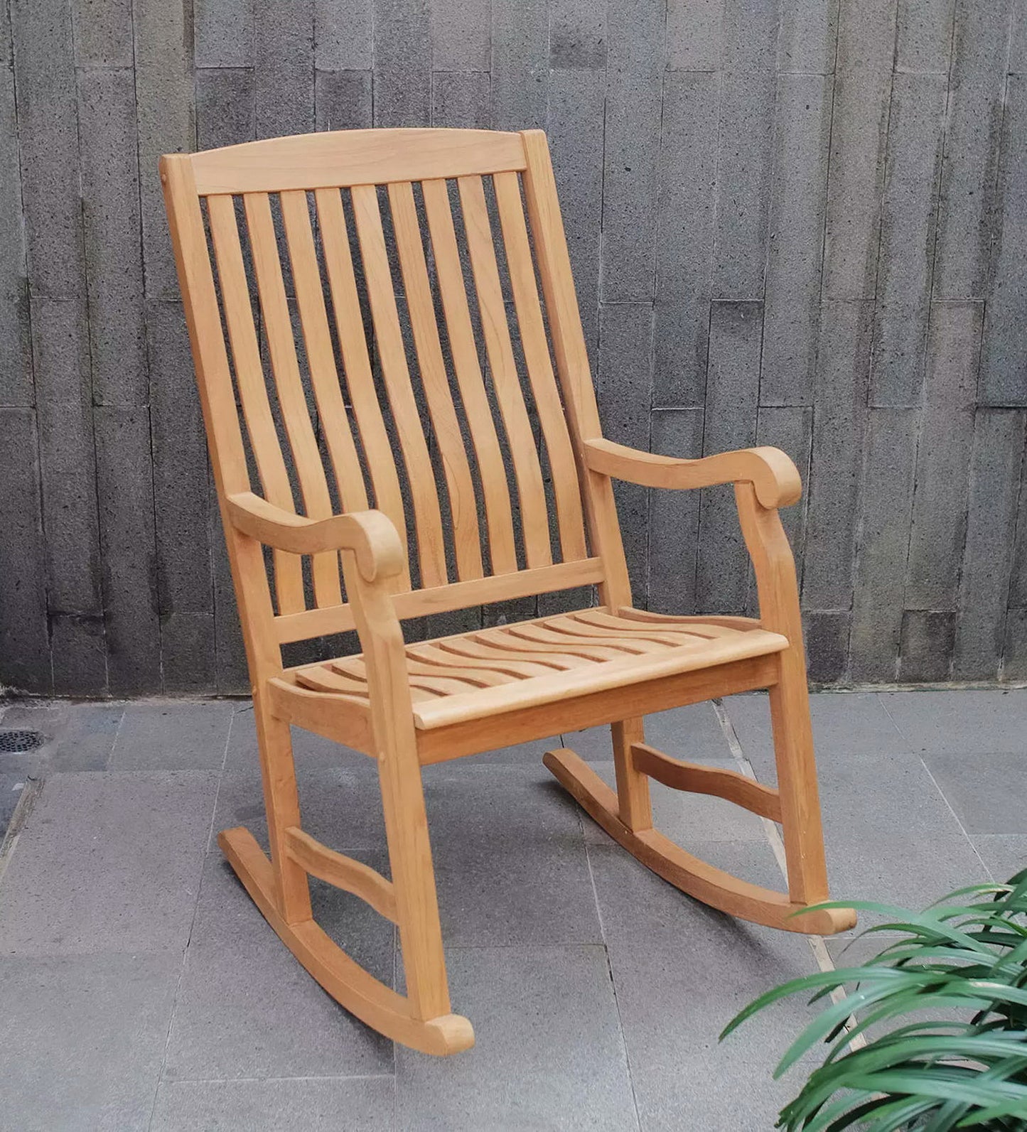 Solid Teak Wood Rocking Chair Large Rocker Outdoor Porch Furniture