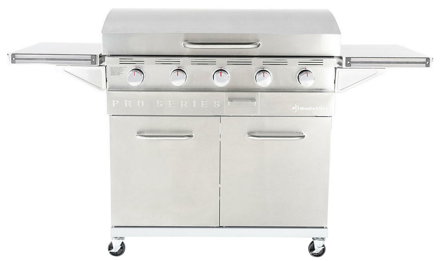 Large 5 Burner LP BBQ Stainless Steel Griddle Propane Gas 720 sq inch 47,500 BTU