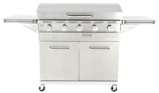 Large 5 Burner LP BBQ Stainless Steel Griddle Propane Gas 720 sq inch 47,500 BTU