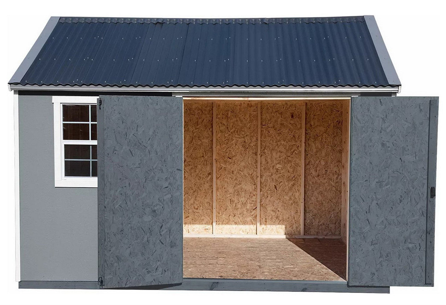 12' x 10' Outdoor Wood Shed Polycarbonate Roof Wooden Easy Build Install Kit