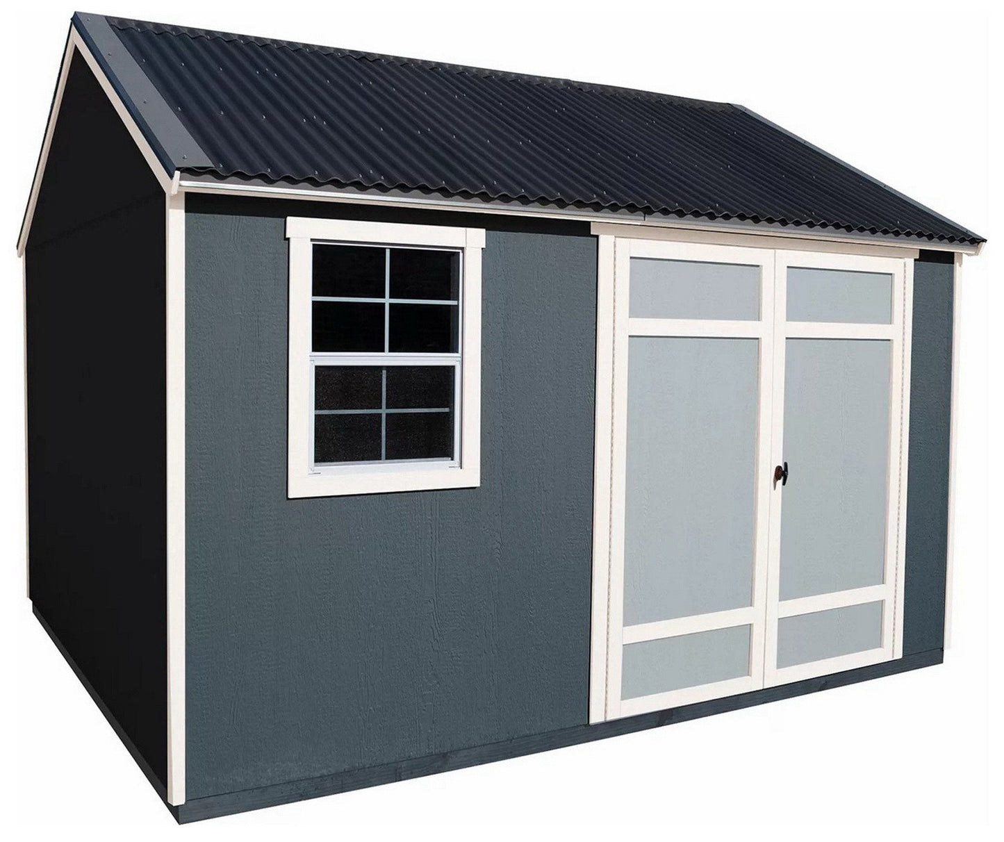 12' x 10' Outdoor Wood Shed Polycarbonate Roof Wooden Easy Build Install Kit