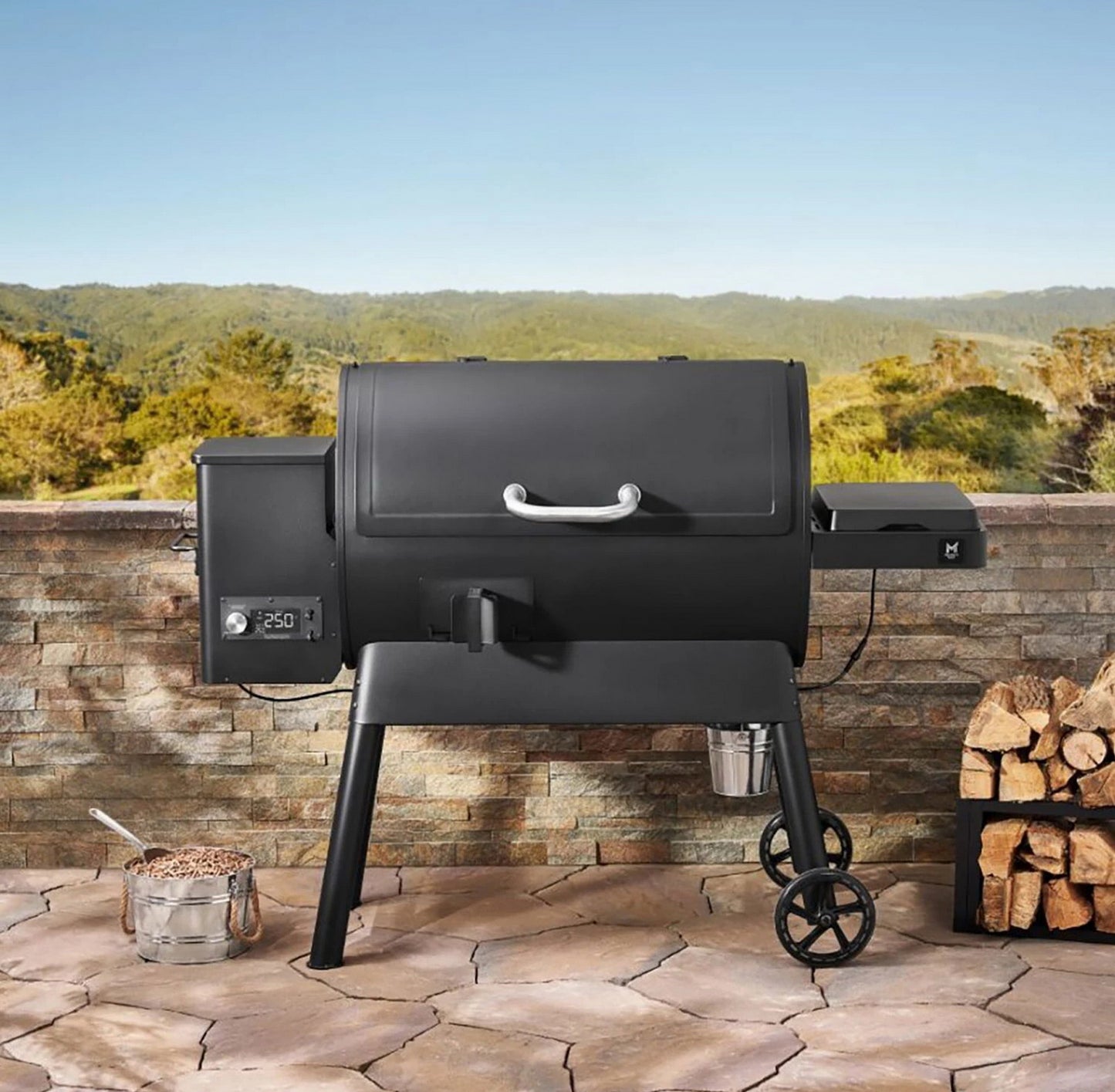 36" Pellet Smoker BBQ with Electric Induction Side Burner Flavor Tray 920 sq in
