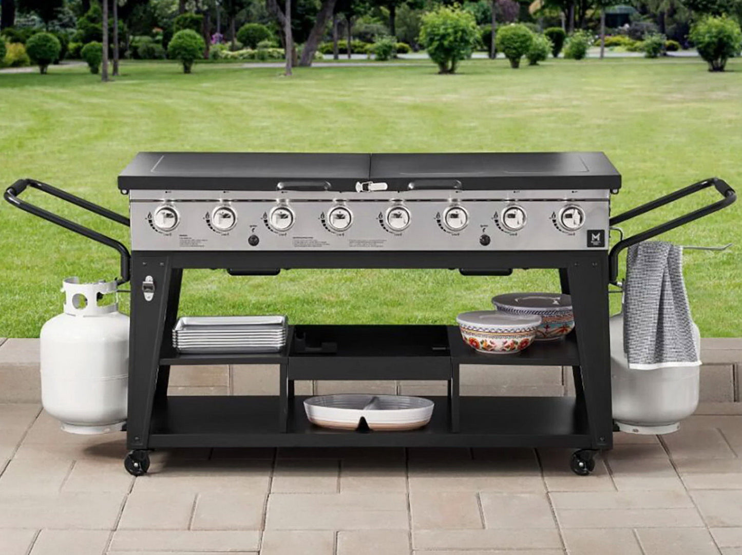 Commercial Gas BBQ Grill Large Event 8 Burner Propane LP 116,000 BTU