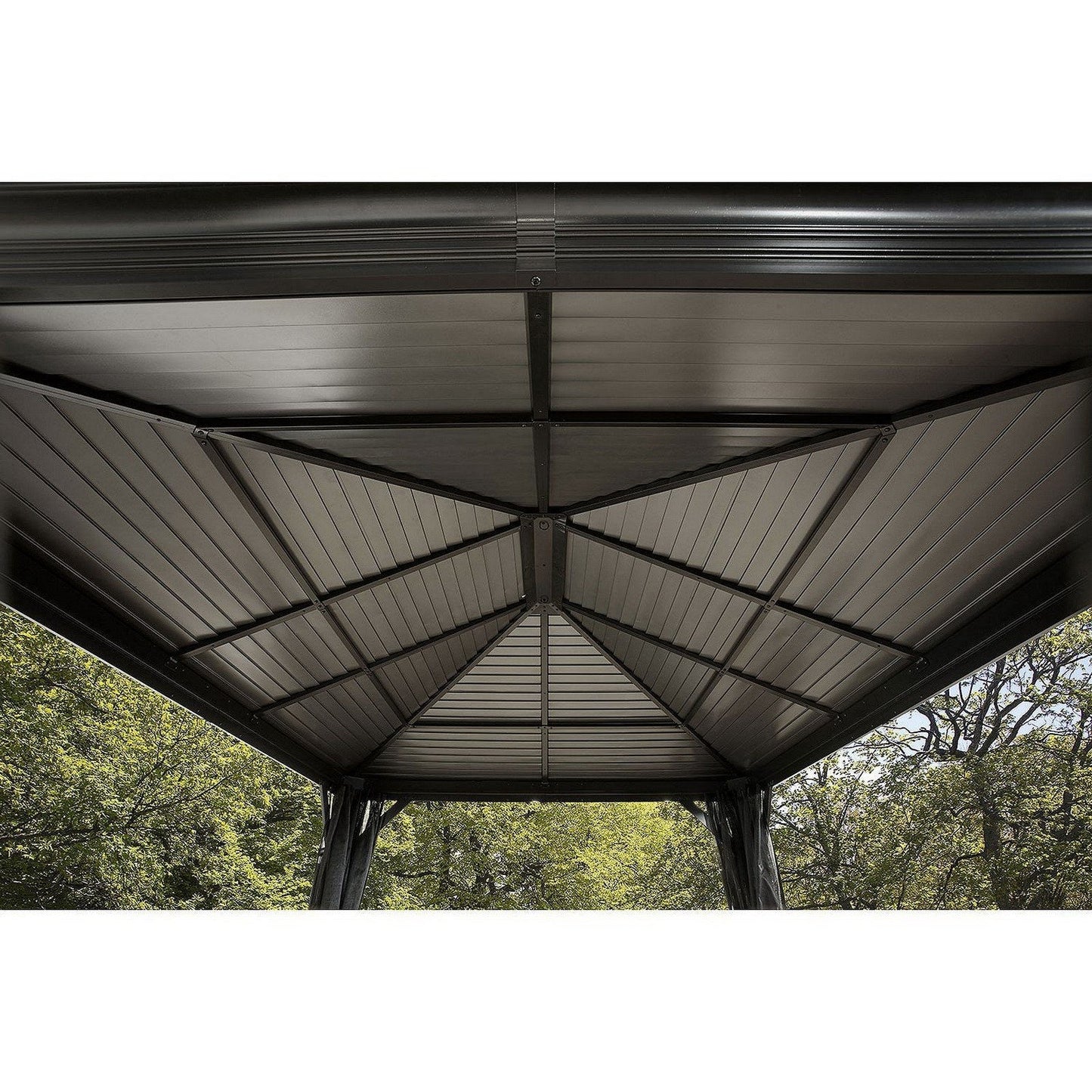 Outdoor 10' x 10' Gazebo Metal Sun Shelter with Mosquito Netting