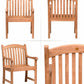 7 pc Solid Teak Wood Outdoor Dining Furniture Set Extendable 59" 79" Table