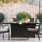 Agio 7 pc Outdoor Dining Furniture Set Propane Fire Pit Table 6 Chairs