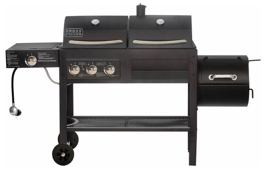 Smoke Hollow 4-Burner Dual Fuel Steel Grill and Smoker with Side Burner