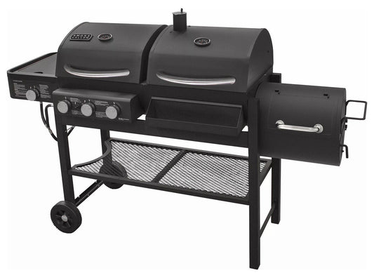 Smoke Hollow 4-Burner Dual Fuel Steel Grill and Smoker with Side Burner