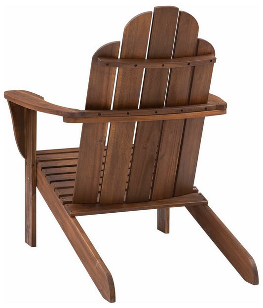Linon Brown Teak Wood Outdoor Adirondack Chair