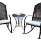 Tortuga Black Steel Outdoor Patio 3-Pc. Garden Rocker Set With Cushions