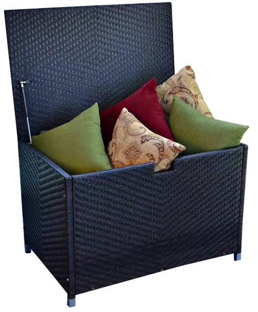 Tortuga Brown Outdoor All Weather Resin Wicker Storage Box