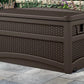 Suncast 73-Gal. Outdoor Durable Resin Wicker Deck Box with Wheels