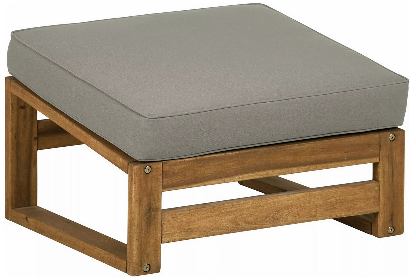Outdoor Weather Resistant Arbor Acacia Wood Chair Ottoman With Cushions