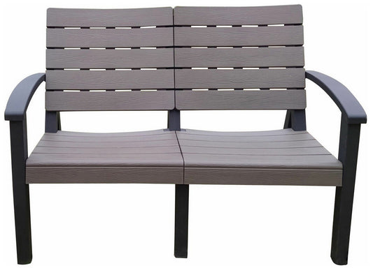 All Weather Resin Outdoor Loveseat Garden Bench