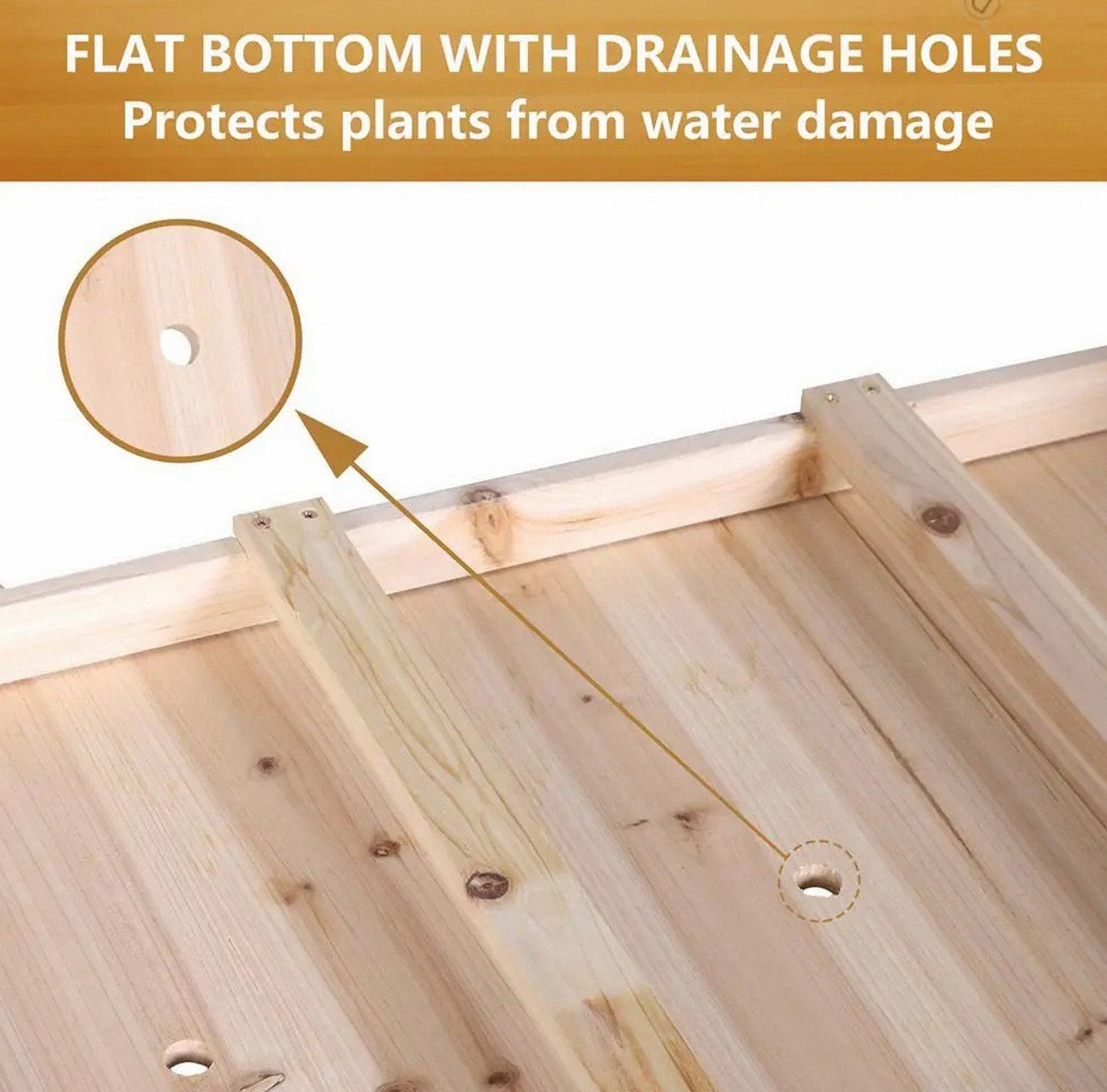Wooden Raised Garden Bed with Lockable Wheels and Liner