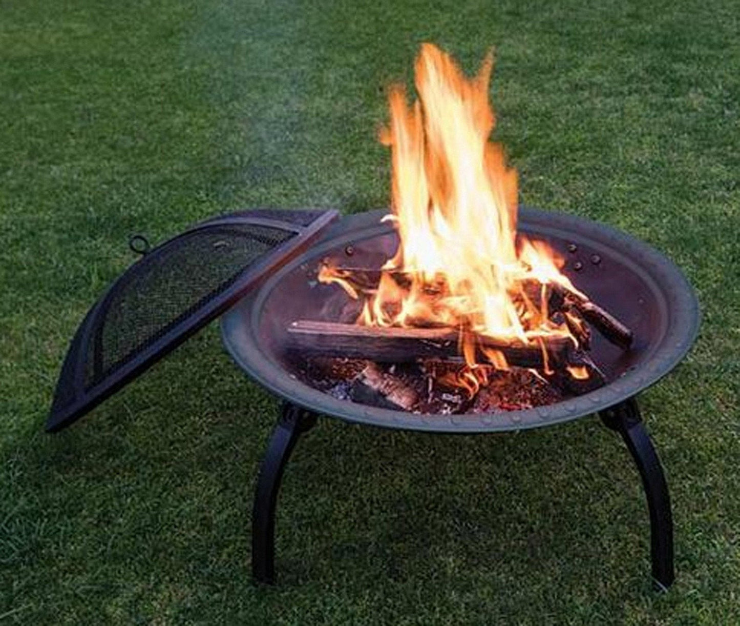 26" Portable Outdoor Iron Fire Pit