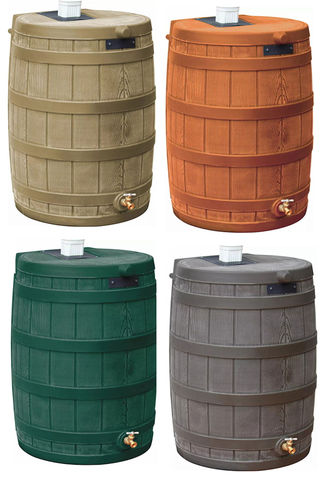 40 Gallon Rain Barrel Water Collection Storage System with Spigots