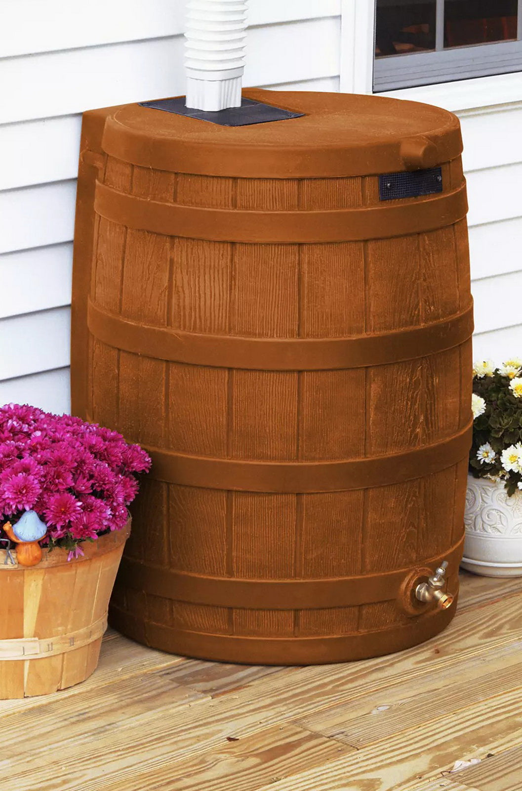 40 Gallon Rain Barrel Water Collection Storage System with Spigots