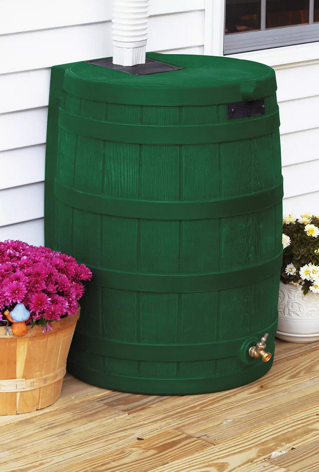 40 Gallon Rain Barrel Water Collection Storage System with Spigots