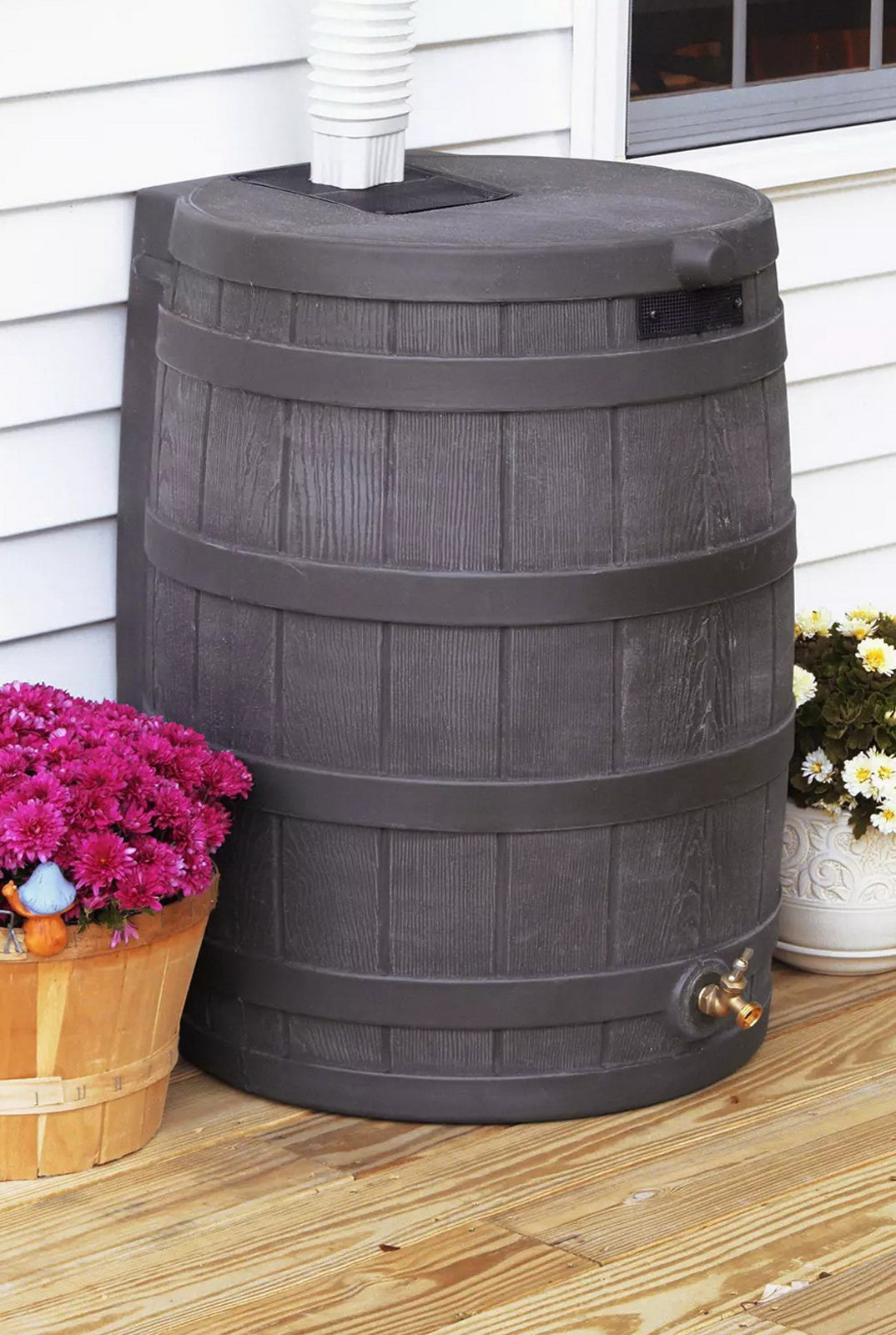 40 Gallon Rain Barrel Water Collection Storage System with Spigots