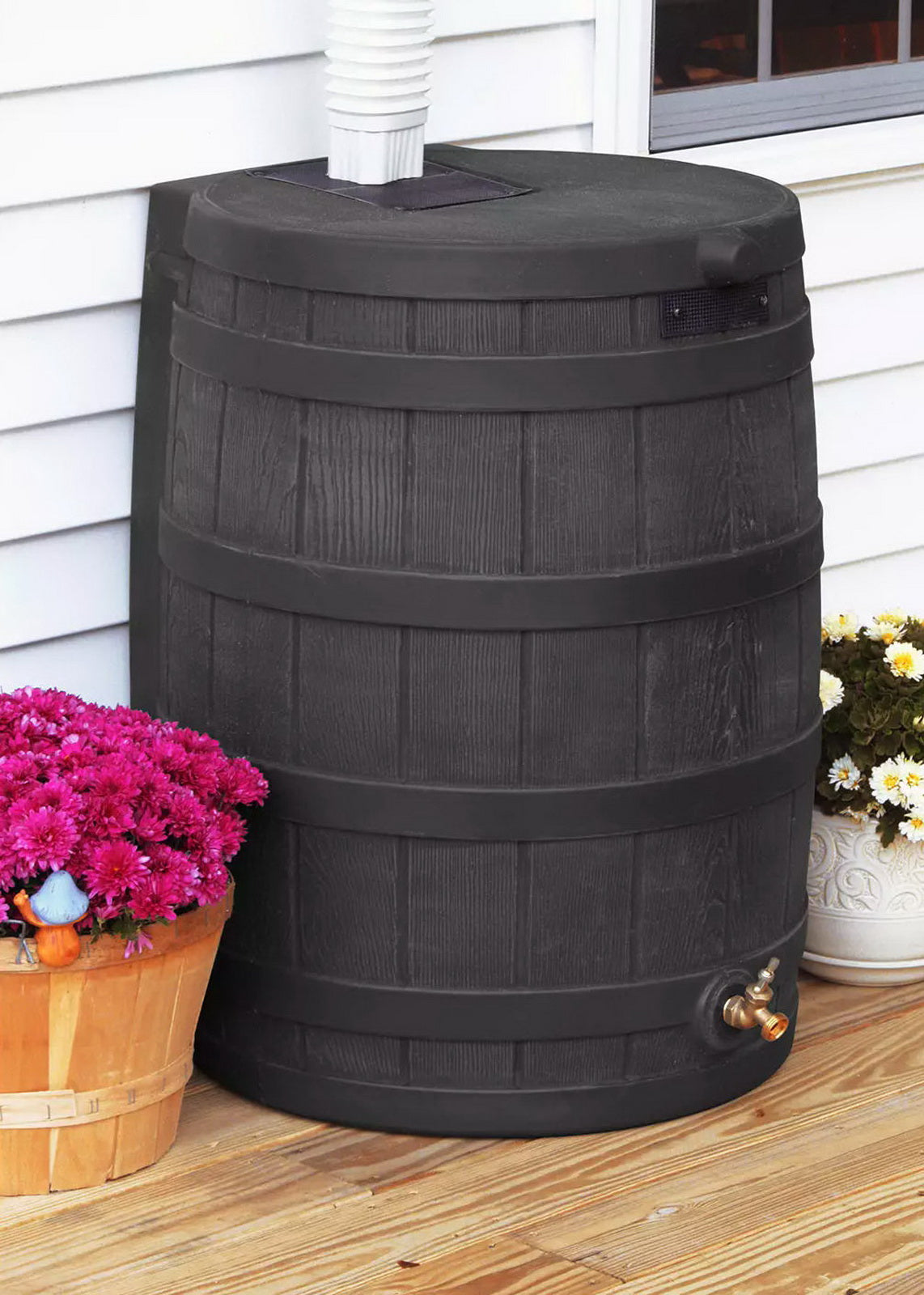 40 Gallon Rain Barrel Water Collection Storage System with Spigots