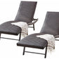 Two Outdoor All Weather Padded Wicker Chaise Lounge Chairs Adjustable Back Patio Pool Deck Seating