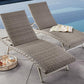 Padded Wicker Reclineable Outdoor Lounge Chaise 2-Pack