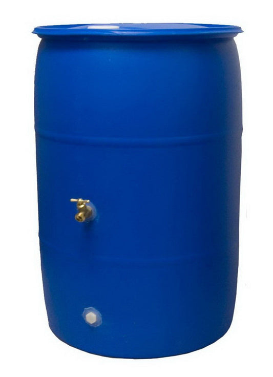 55 Gallon Rain Barrel Recycled Plastic Water Collection Storage System w/ Spigot